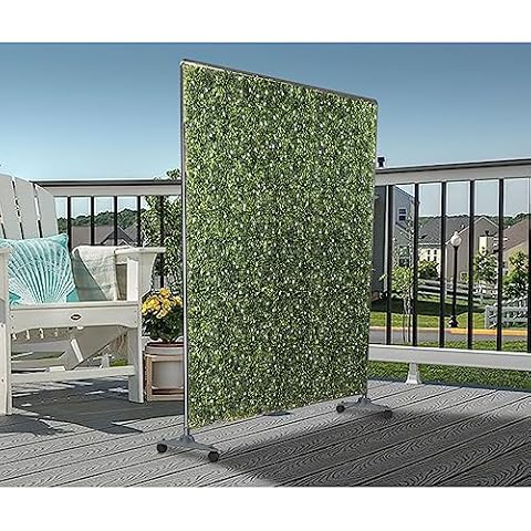 Coarbor 60" H x 60" W Mobile Hedge Room Divider Boxwood Hedge Panels Wall Backdrops Stand Privacy Screen Hedge Stand with Wheels for Room Office Restaurant Cover