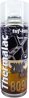 tuf-kote Thermalac 8090 Zinc Rich Cold Galvanizing Spray 400 ml Silver Matt Anti Corrosion Coating for Steel Weld Joints Pipes Bolts Marine and Structural Metal