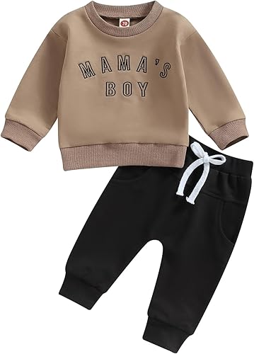 Miniatura 1 de Conjunto de ropa de otoño para bebé niña y niño, sudadera de manga larga con letras, pantalones y pantalones para otoño e invierno