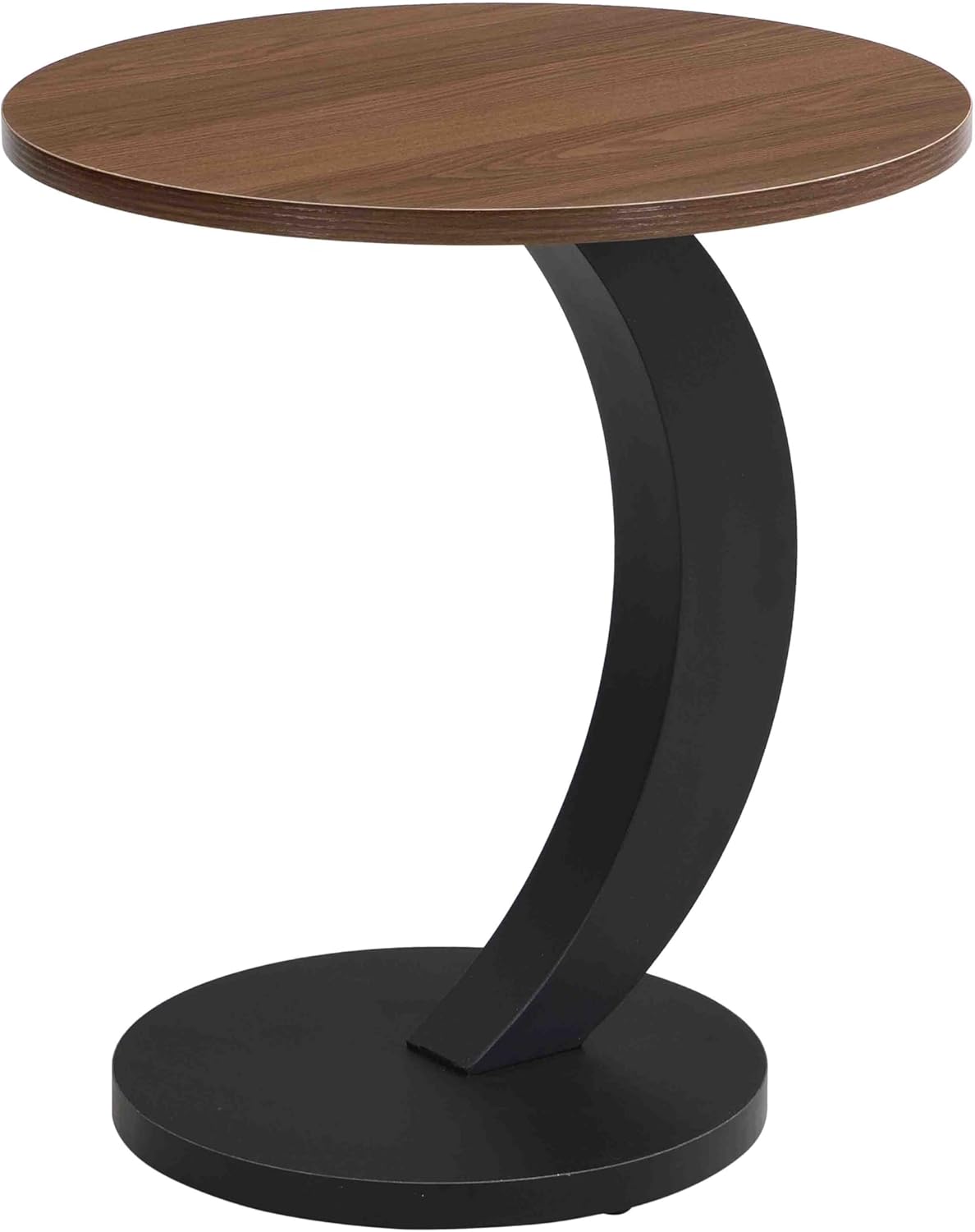 Marble Nesting Coffee Table Set of 2,Modern Oval Center Tea Table and Round Side Nightstand Set w/Wood Tabletop and Metal Frame for Living Room Accent Furniture