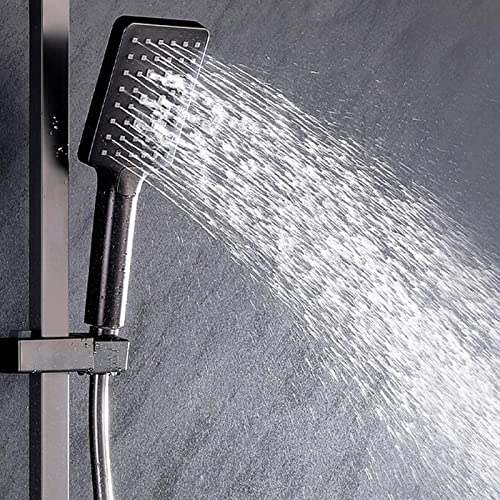 Robinet baignoire douchette laiton noir mélangeur mural de douche