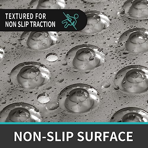 Dexi Bathtub Mat Non Slip Shower Floor Mats For Bathroom Bath Tub Washable Suction Cup 16"X35",Clear Gray #TOP2