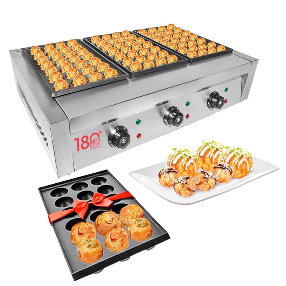 ALDKitchen Takoyaki Grill | Electric Takoyaki Maker | Nonstick Coating | 110V (84 Pcs)