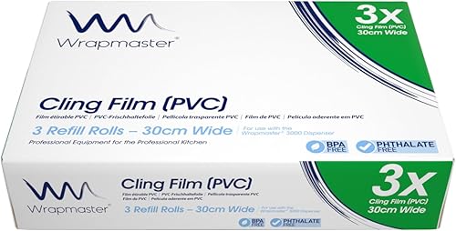 WRAPMASTER 3000 recharges de film adhésif : 3 rouleaux, 12 pouces de large x 1 000 pieds de long - 3