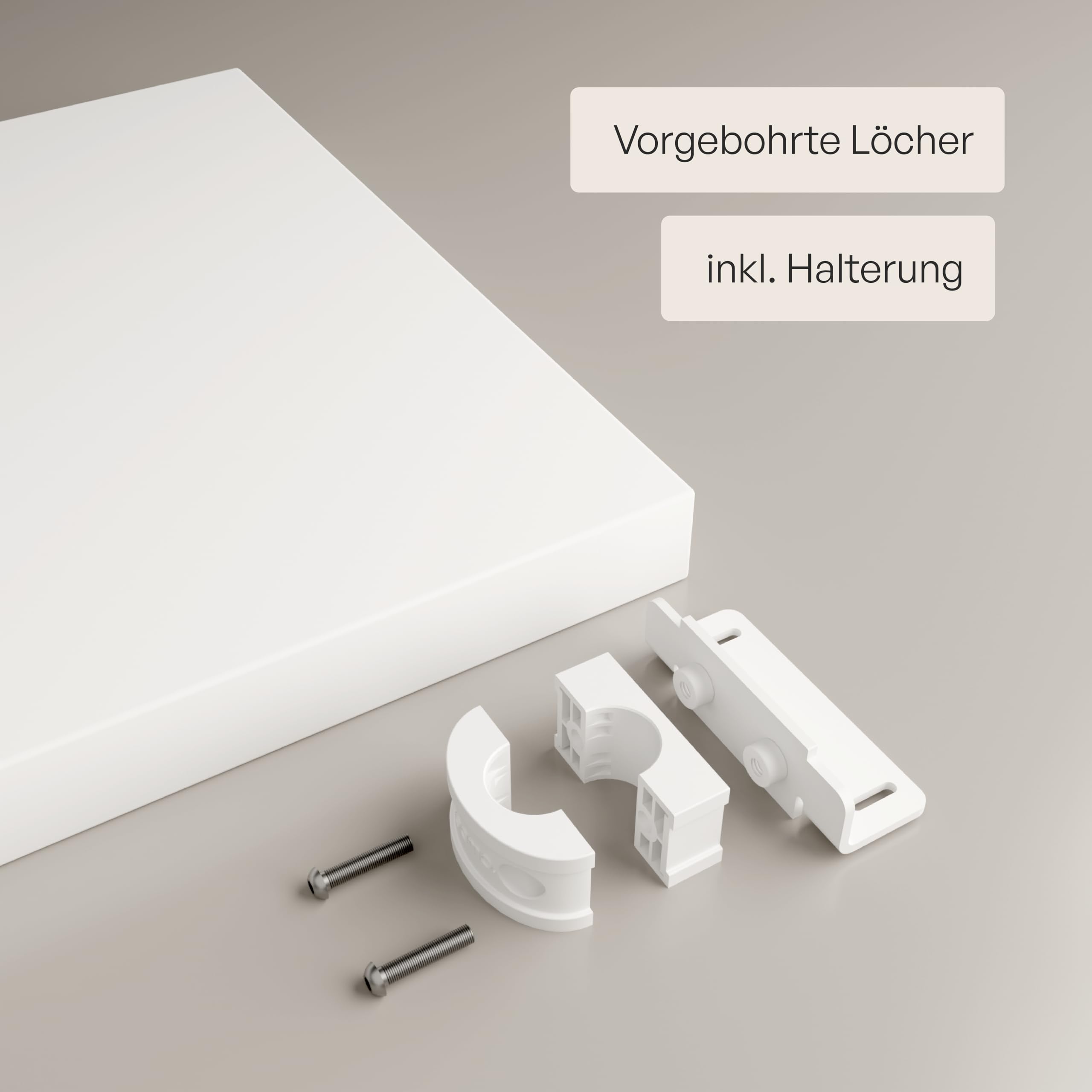 pamo Étagère blanche avec accessoires de montage 91 x 30 cm I Lot de 1 I réglable en hauteur, résistante aux chocs et aux rayures I pour armoire ouverte Fabriquée en Allemagne