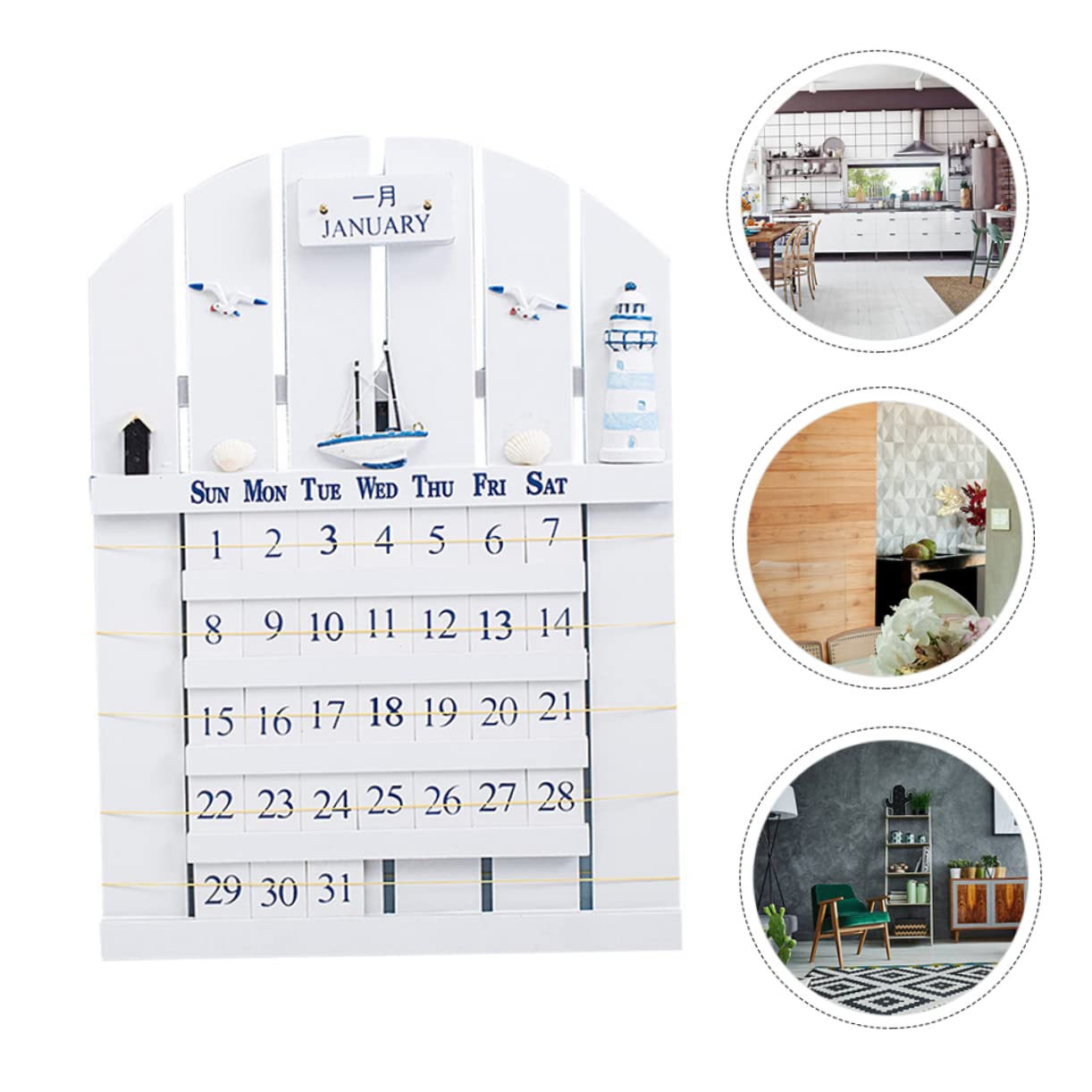 STOBOK 1pezzi Calendario da Parete in Legno Calendario Continuo Decorativo Stile per Casa Decorazione Delicata