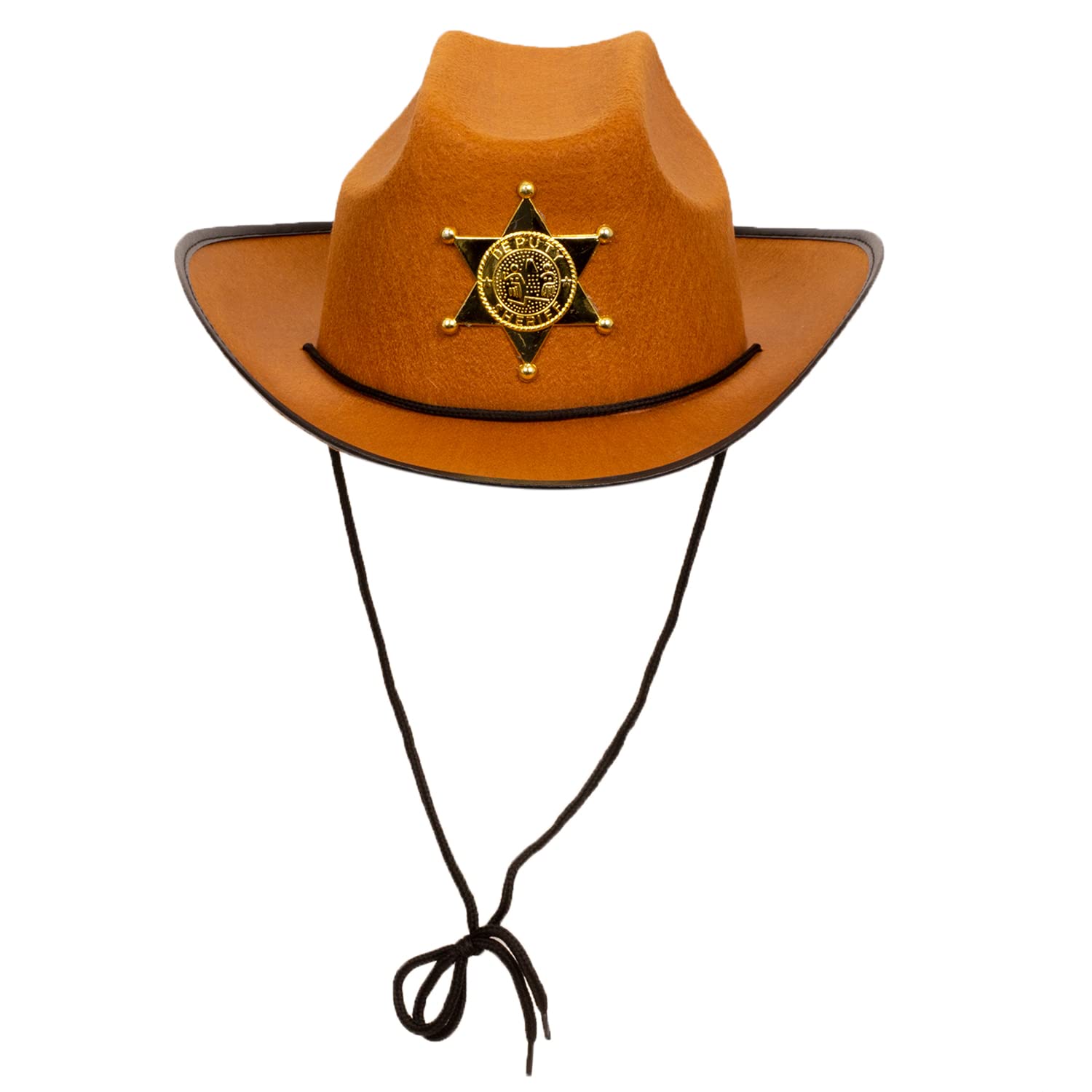 Funny Party Hats Brown Kids Sheriff Hat - Sheriff Dress Up - Tan Cowboy Hat - Western Hat