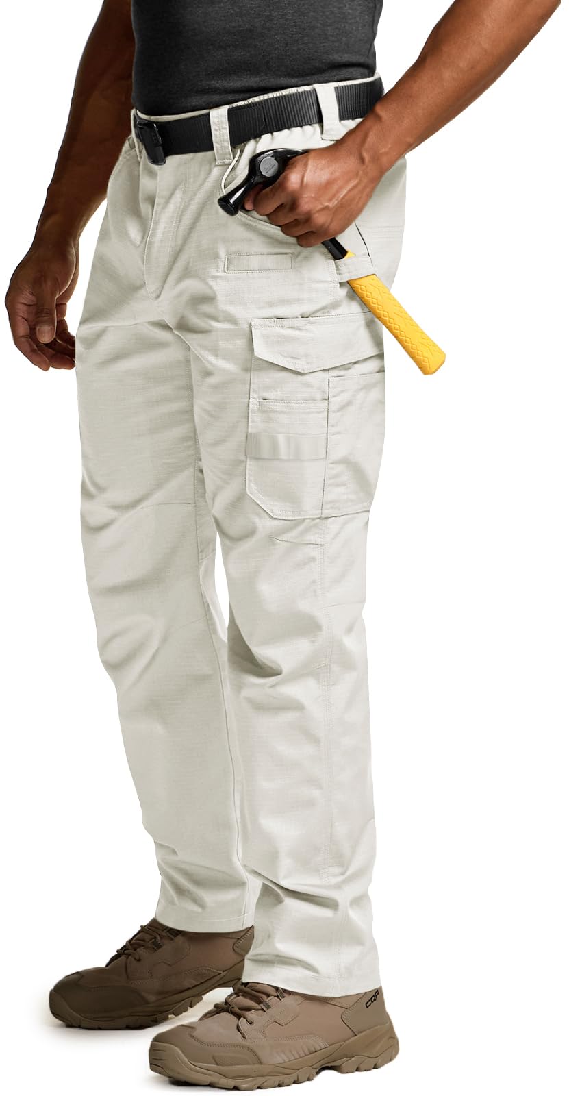 CQR Men's Quick Dry Work Pants, Water Resistant Outdoor Tactical Pants, Lightweight Stretch Cargo Hiking Pants