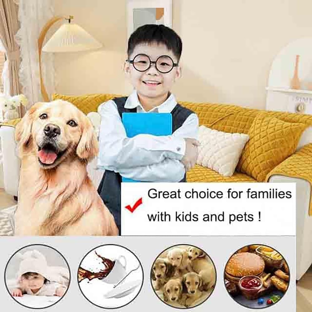 ウサギのぬいぐるみソファカバー、家具プロテクター、コーナー1 2 3 4人掛けソファスリップカバー、ペット、子供、犬、猫用、取り付け