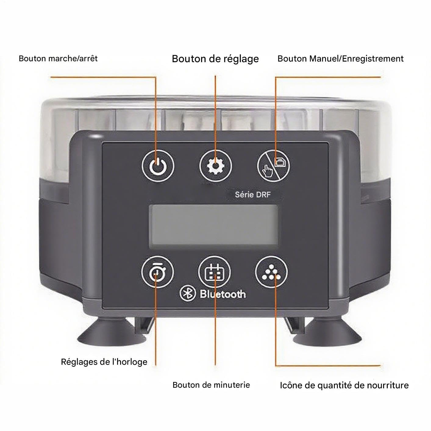 Nourrisseur Automatique pour Poissons Distributeur Automatique d'Aquarium | Grand Capacité pour Bac à Poissons pour Tortues Betta Tétards