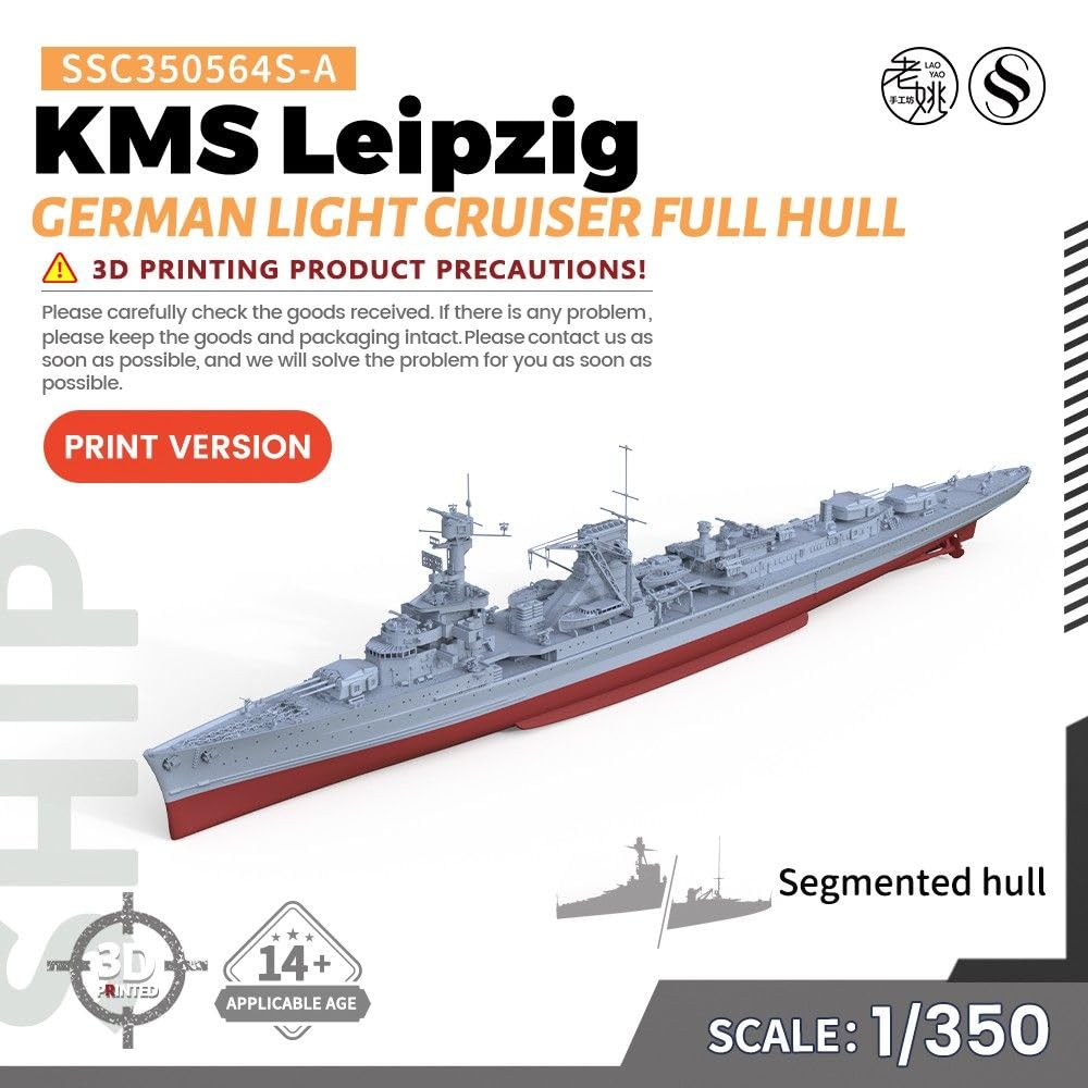 MRY-SFW Maqueta Militar KMS Alemán Leipzig Light Cruiser Full Hull