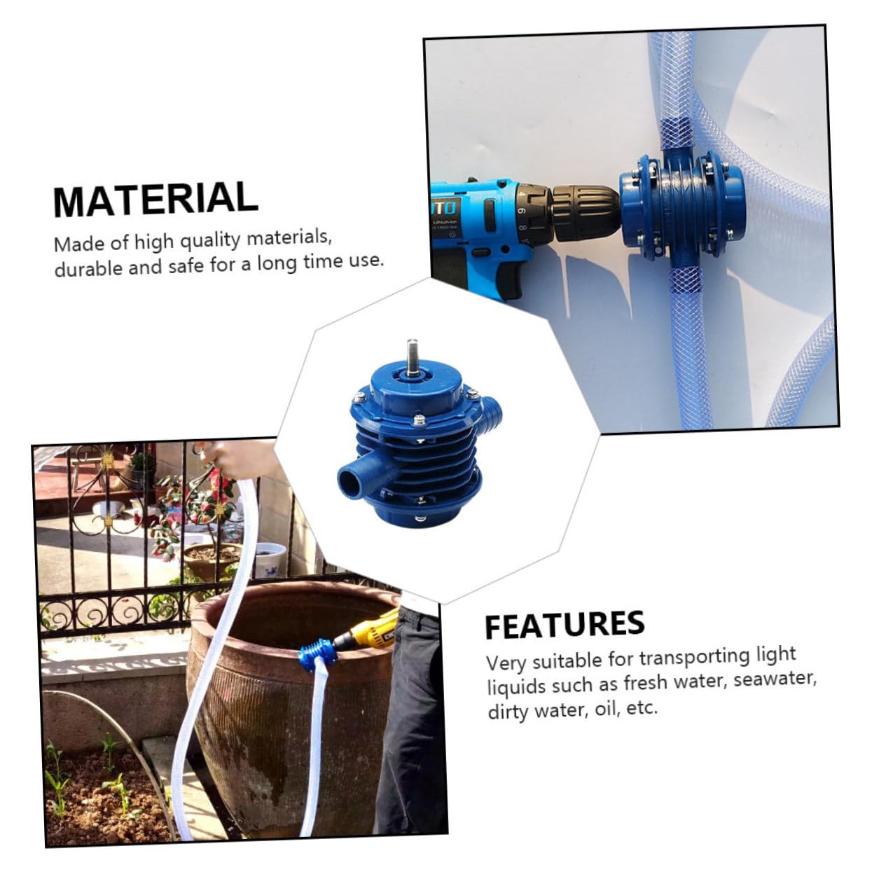 Sosoport Microbomba Autocebante Para Bomba De Agua Bomba De Transferencia De Agua Taladro Manual Eléctrico Centrífuga De Para Uso Doméstico