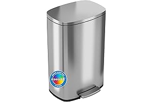 iTouchless SoftStep 13.2 Gallon Hands-free Trash Can with Odor Filter for Home,...