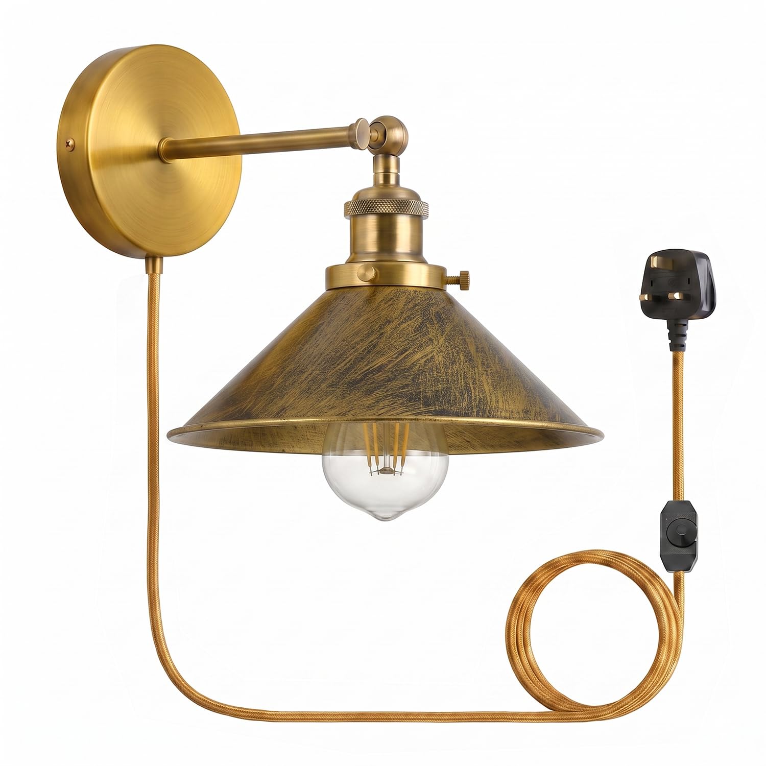 LEDSone Retro Plug in Wall Light, Brushed Copper โ image 1