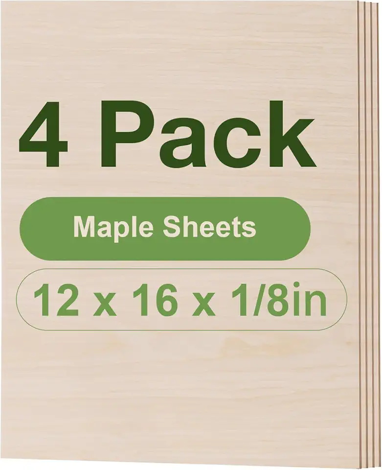 Maple Laser Plywood 4-Pack 12 x 16 1/8-inch