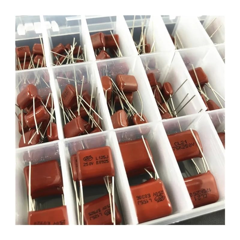 Kit Surtido de condensadores de película metálica CBB, 24 valores, 180 Unidades, 250 V, 1 nF a 3,3 uF (102~335), 10 nF, 47 nF, 100 nF, 0,1 uF, 0,47 uF, 1 uF, 1,5 uF