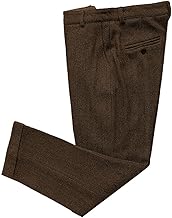 Solovedress Herren Vintage Tweed Kleid Hosen Herringbone Regular Fit Business Anzug Hosen