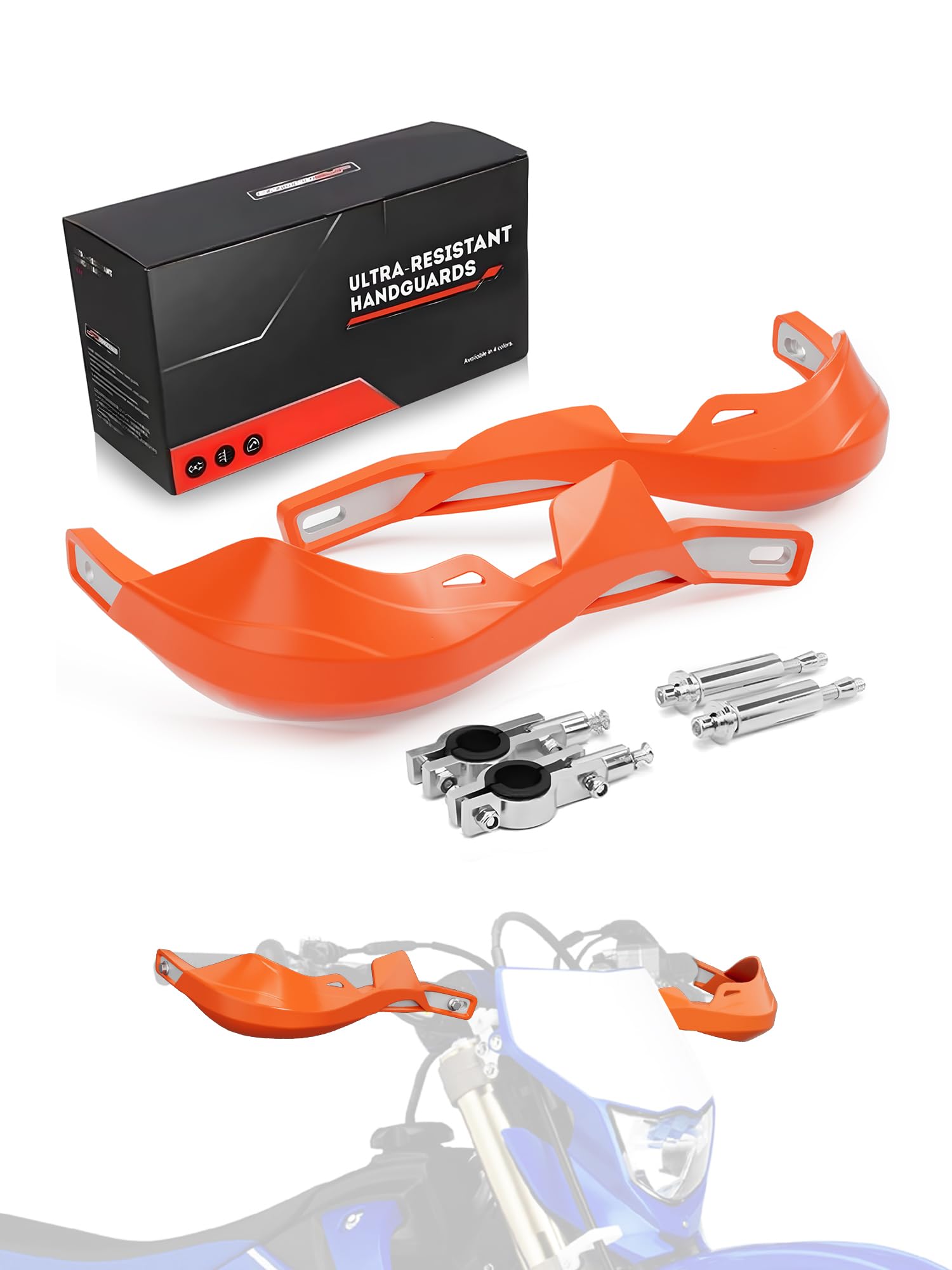 JFG RACING Dirt Bike Hand Guards,7/8" and 1 1/8" Handlebar Motorcycle Handguards Accessories Universal for EXC-F XC-W SX SX-F 125 250 300 350 450 Dirtbike Ebike ATV Pit Bike Motocross Enduro-Orange