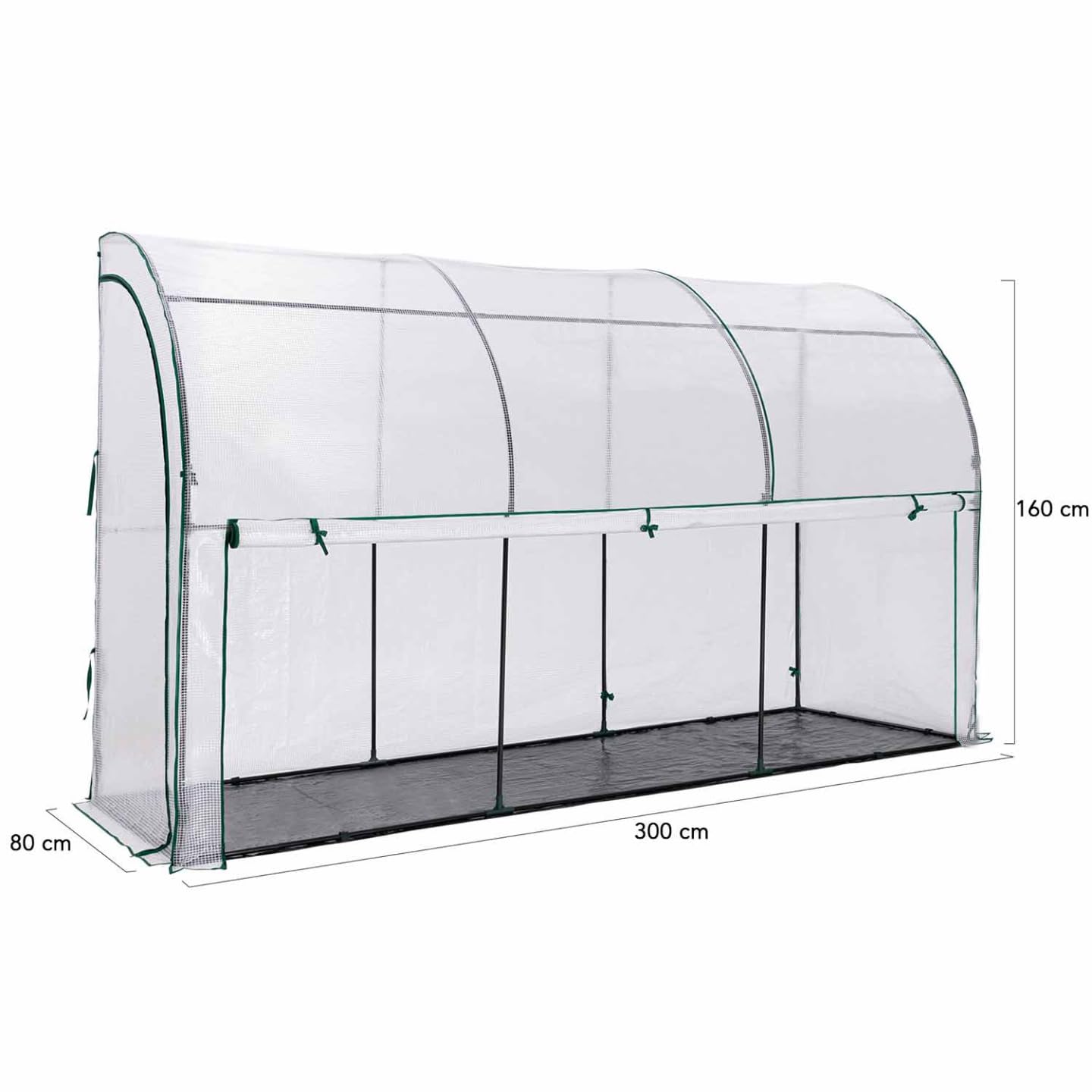 IDMarket - Serra invernale a parete con apertura frontale 100 x 300 cm