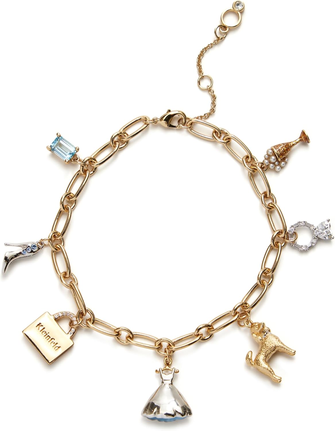 Kleinfeld Womens Bridal Icons Charm Adjustable Bracelet, Crystal/Two-tone, One Size