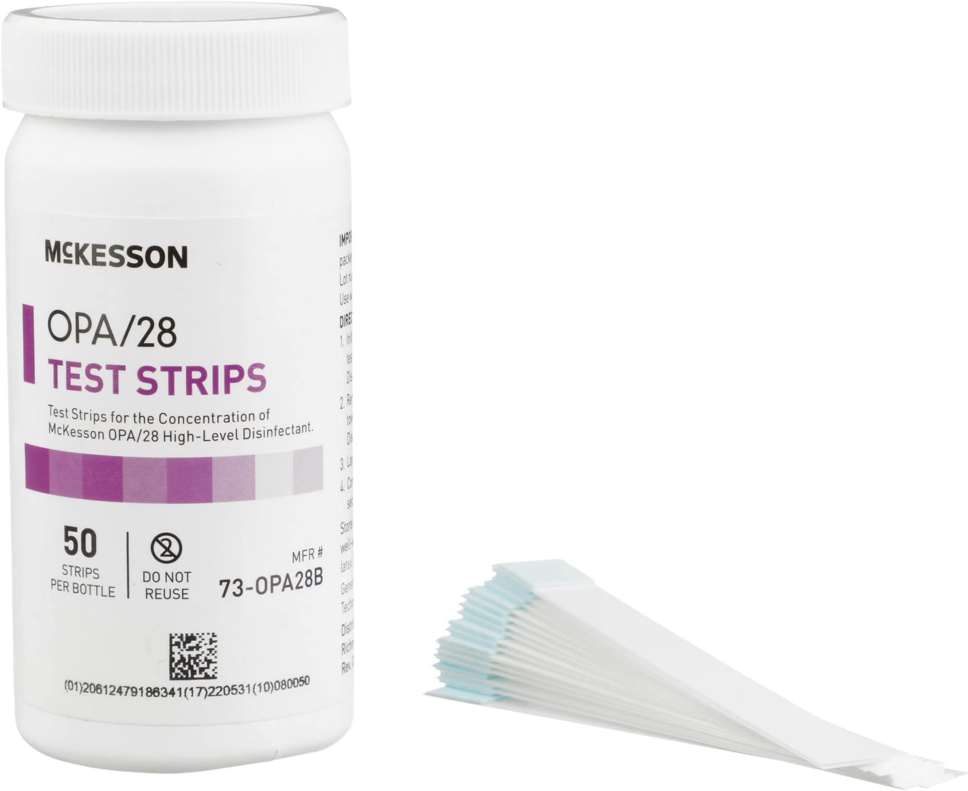 OPA/28 Test Strips for Concentration Indicator, Single Use, 50 Count, 1 Pack