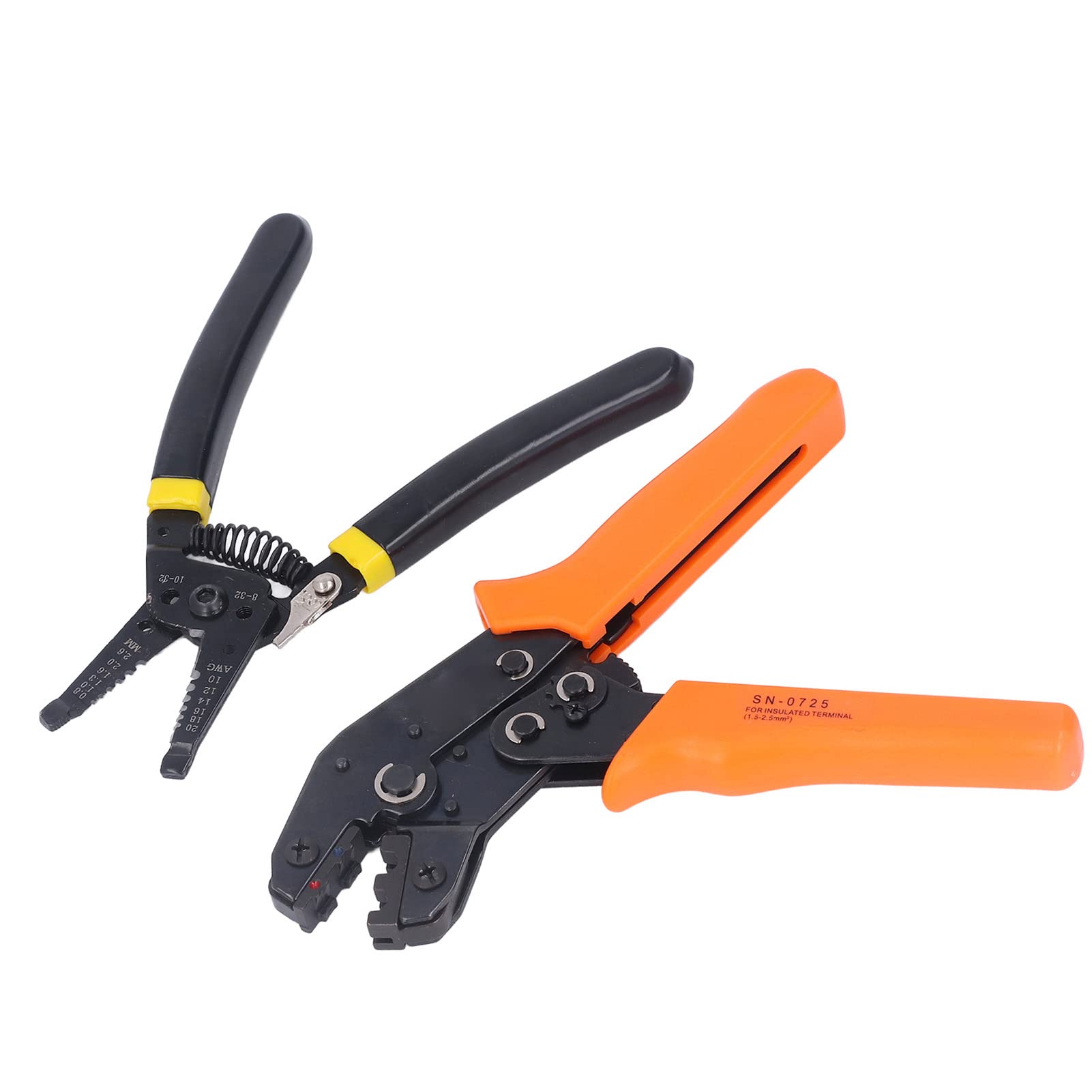 Kit de herramientas para engaste de cables con 4 mordazas intercambiables, pelacables, cortadores y alicates de engaste para terminales, mango ergonómico con liberación automática