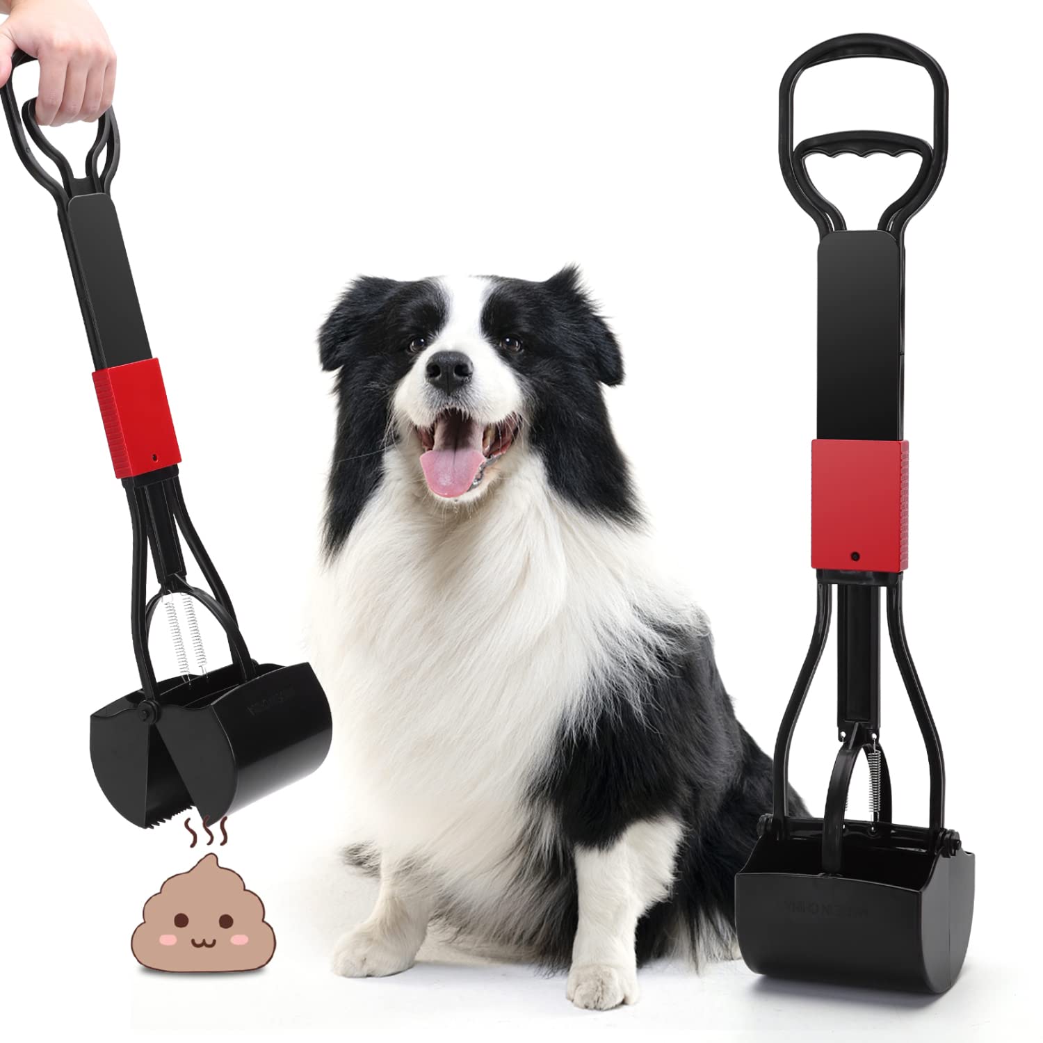 Nobleza Pelle Ramasse Crottes 66 cm à Grande Tête, Poop Scoop d'une Seule Main Pelles/Sacs/Crottes pour Chien