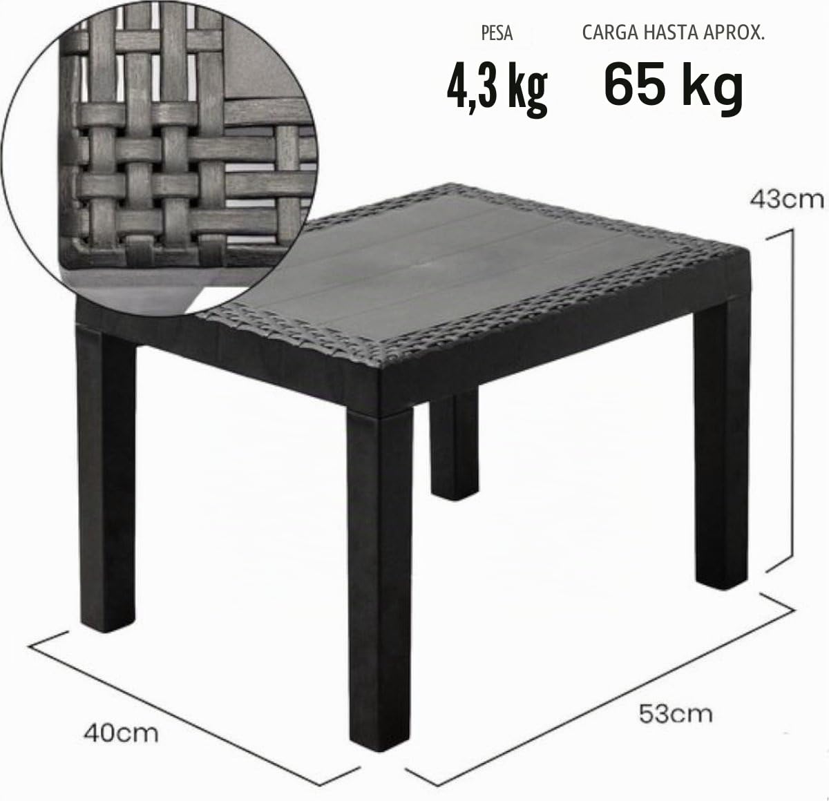 Set. 3 PZAS.Sillon Y Mesa Gris