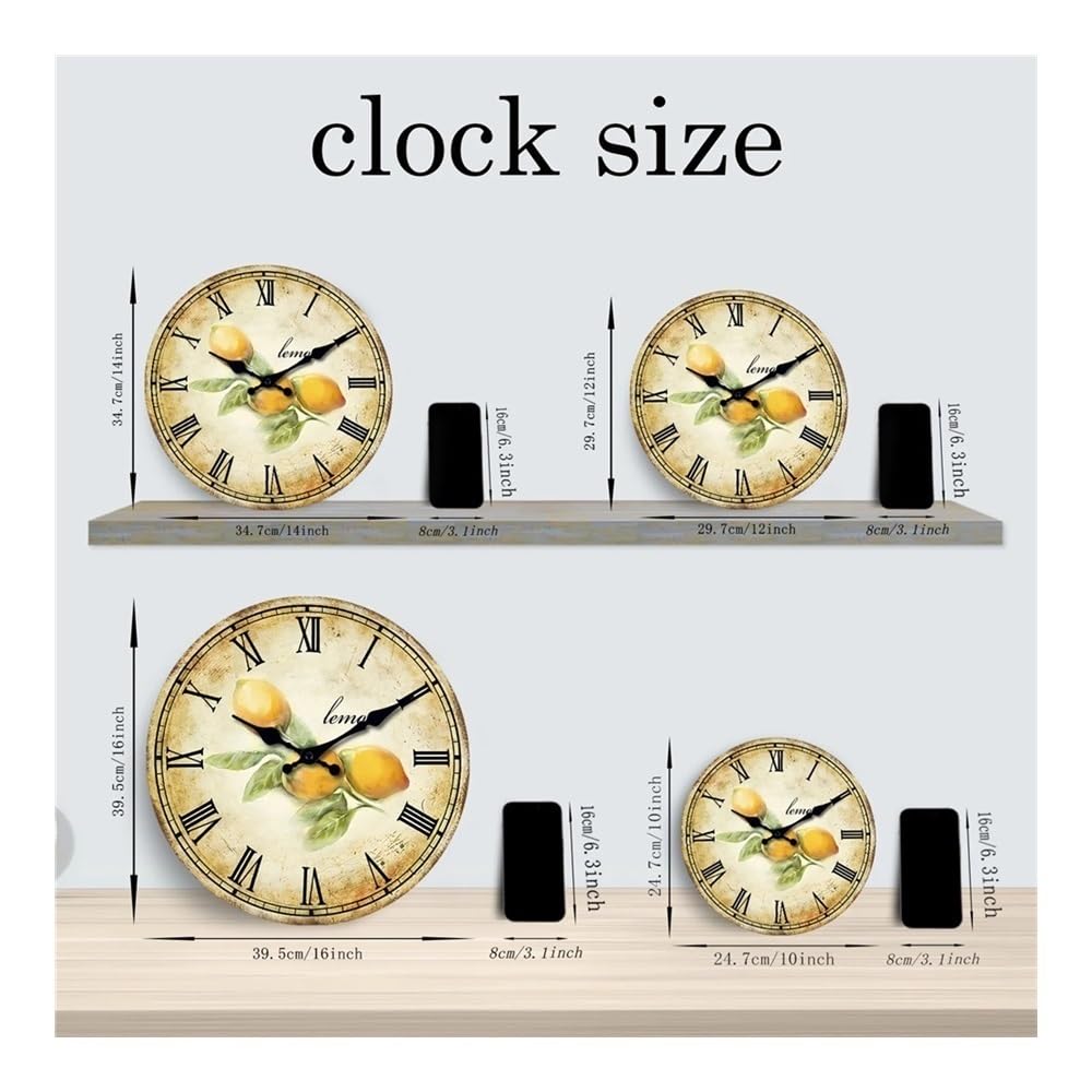Modern Zegar ścienny z cyframi rzymskimi w stylu retro do salonu, sypialni, kuchni, dekoracji domu, cichy zegar kwarcowy, prezent świąteczny (bez baterii) Living Room Decor(16 Inch)