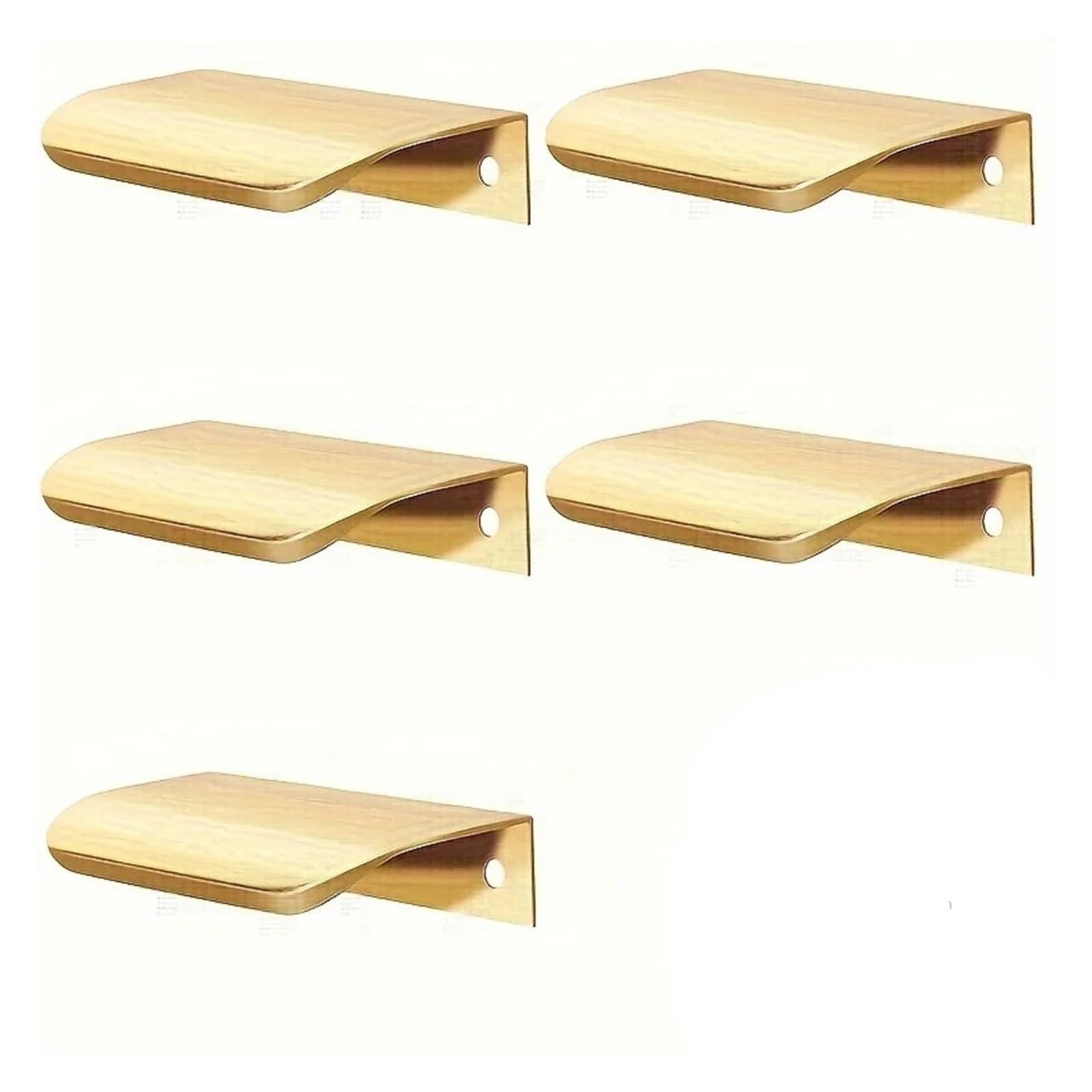 GFJFsetSH 5/10pcs Minimalist Aluminum Hidden Cabinet Handles(Golden 5PCS)