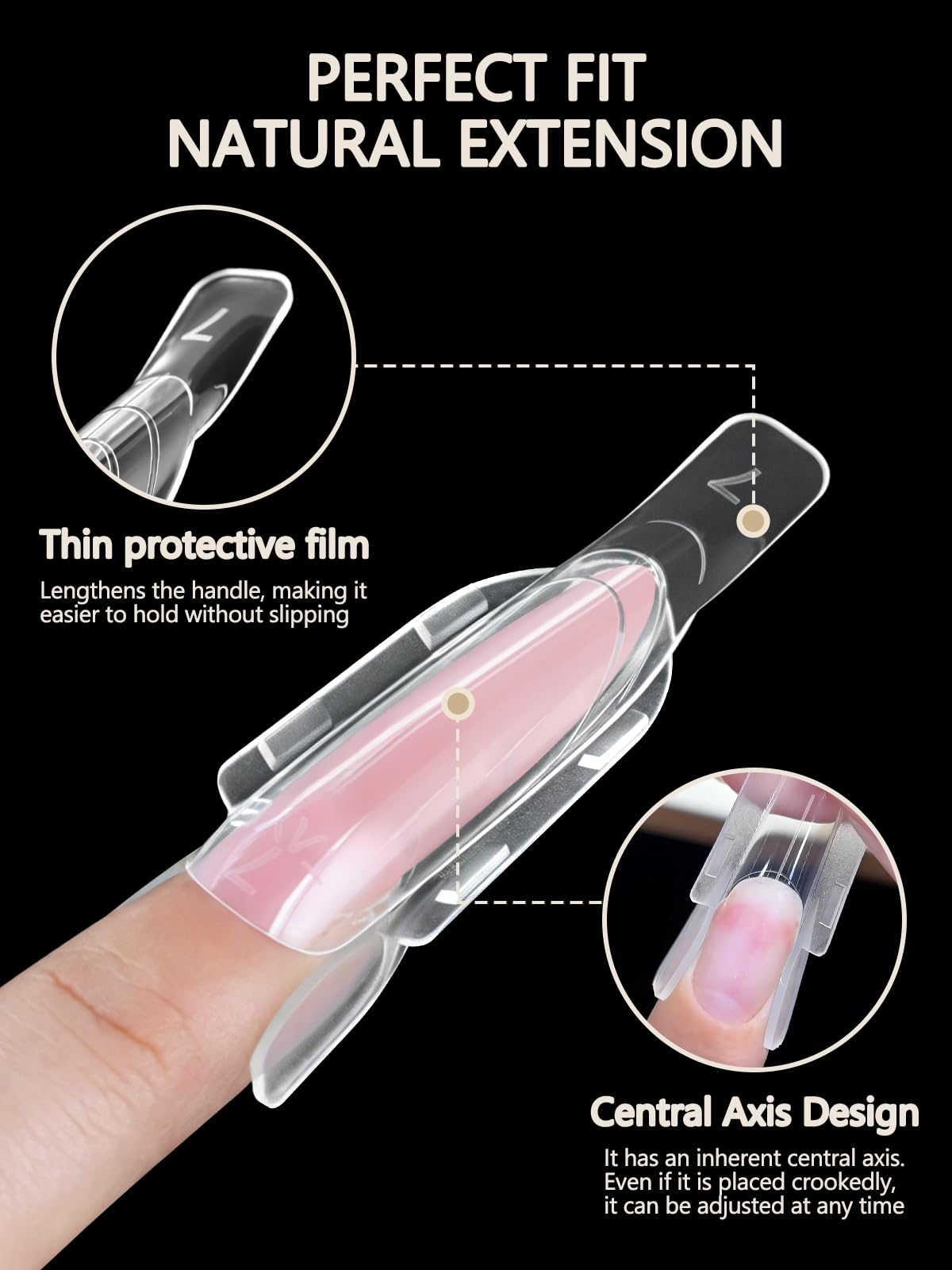 EBANKU 120PCS Sandwich Dual Form, Tip Unghie Finte Traslucido Double Top & Bottom Design Lungo Mandorla Nail Form Per Estensione Rapida Delle Unghie Casa o Salone