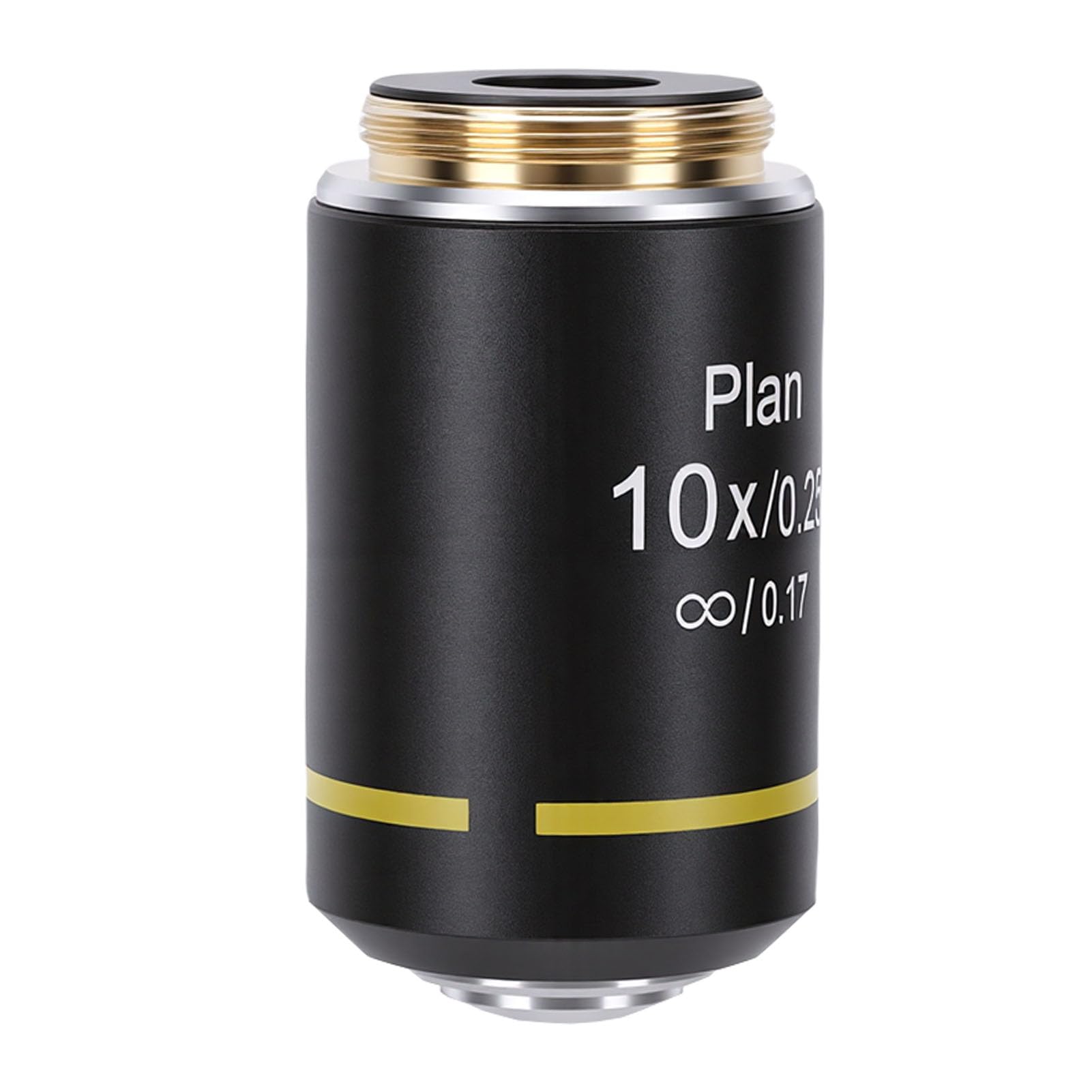 Lente Objetivo RMS de Rosca de 20,2 Mm, Lente Objetivo Plan Infinity para Microscopio Biológico, Aleación de Aluminio y Material de Vidrio óptico, Amplio Campo de Visión con (10X)