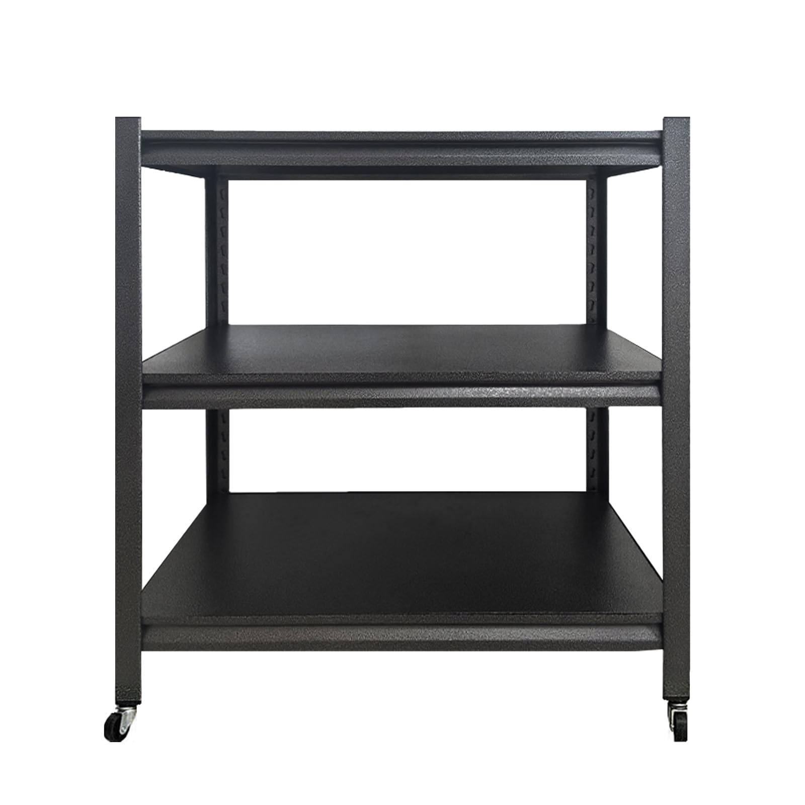 3/5 Estantería Metálica de Almacenaje Industrial,Estantería Pesada Negra para Garaje,Estante con Ruedas Altura Regulable,Estante para Neumáticos,Almacén & Cocina(Size:80x40x80cm)