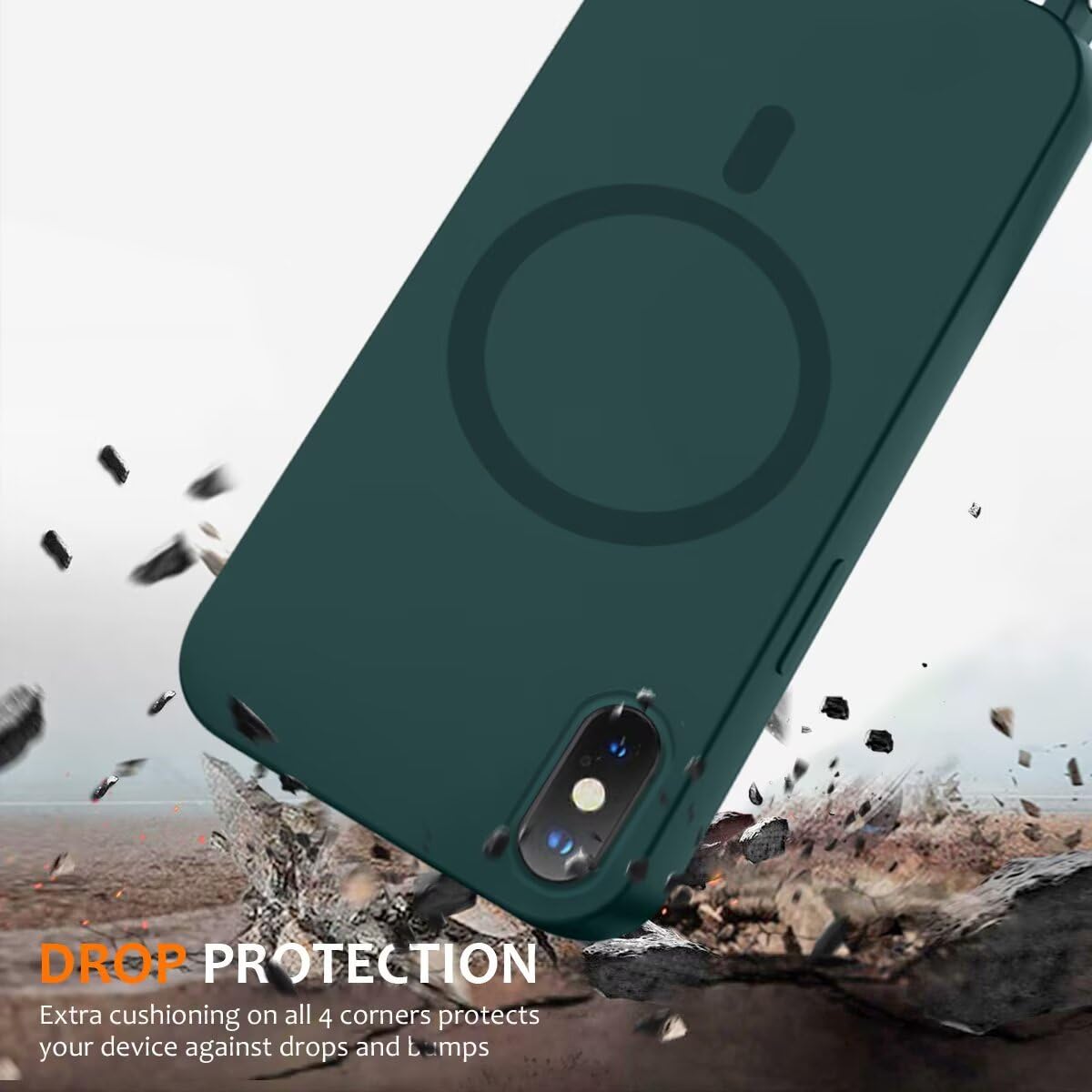 FNPCUON Cover Magnetica Silicone per iPhone X/XS con Cordino,Compatibile con MagSafe,Custodia con Laccio Collana Tracolla Collo Sottile TPU Antiurto Protettiva Case con Corda.Verde FNPCUON Cover Magnetica Silicone per iPhone X/XS con Cordino,Compatibile con MagSafe,Custodia con Laccio Collana Tracolla Collo Sottile TPU Antiurto Protettiva Case con Corda.Verde