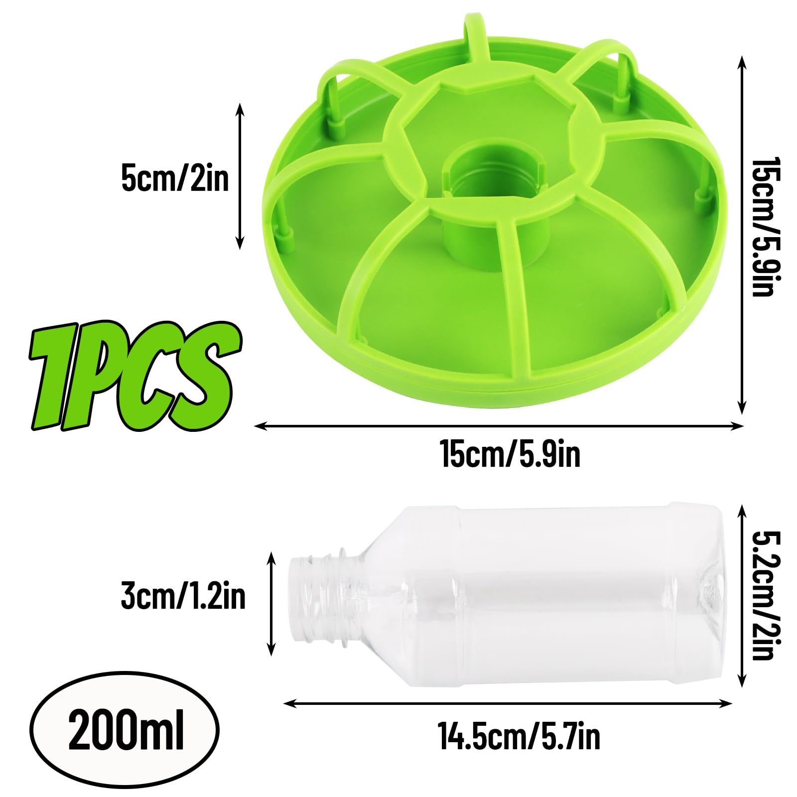 Abreuvoir pour Reptiles Tortue Terrestre avec Bouteille d'eau Plastique Vert