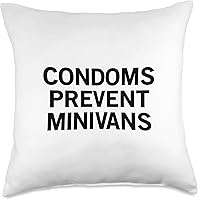 Vista 1 de Condoms Prevent Minivans Almohada de tiro 18x18, multicolor