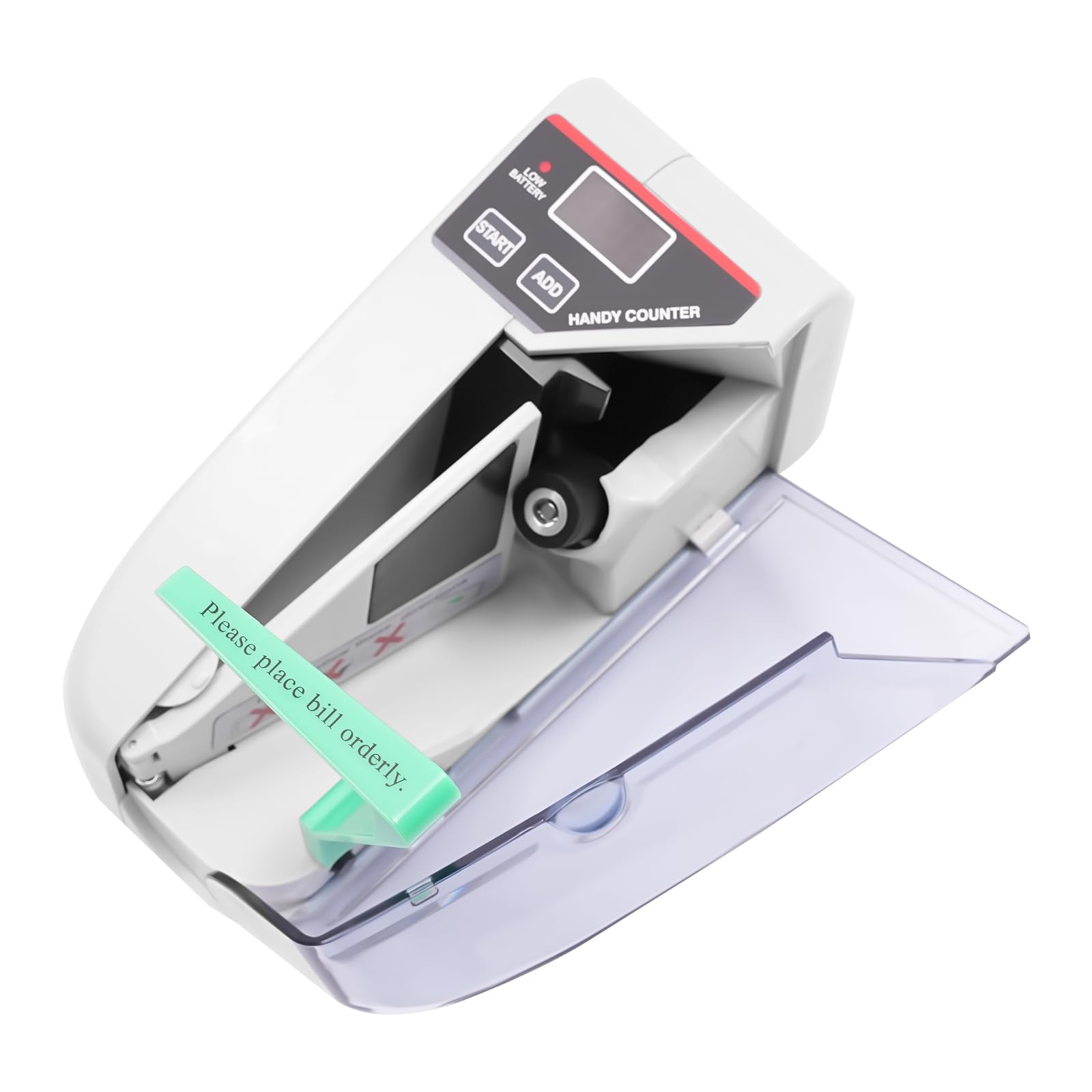 Mini contapoldi portatile, V30, con display LED, conteggio 600 pezzi/min, per banche, negozi, 19 x 7 x 10,2 cm