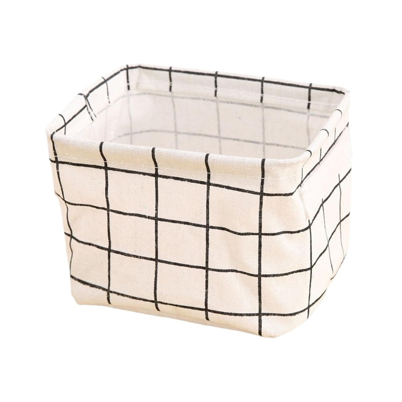 CGUOHU 10pcs Foldable Desktop Storage Box Fabric Bedroom Basket Underwear Cosmetic Jewelry Organizer Office Stationery For Wardrobe Storage(White1)