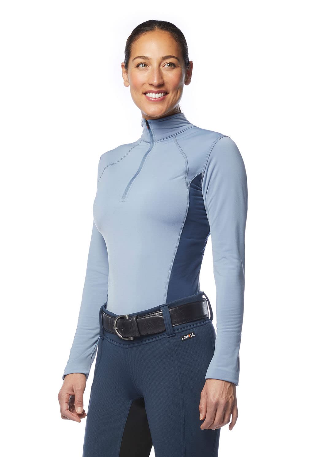 Kerrits Up Tempo Fleece Tech Top Solid Oxford/Admiral Size: 1X