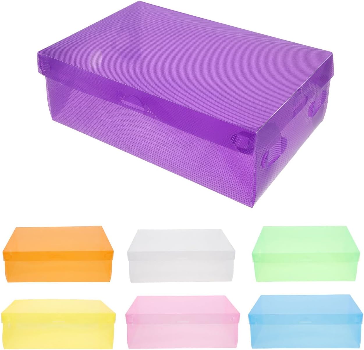 7-Pack Stackable Shoe Storage Boxes Organizer Containers for Sneakers and Shoes 11.02X7.08X3.74 Inch Space-Saving Plastic Shoe Organizer for Home Dorm Bedroom