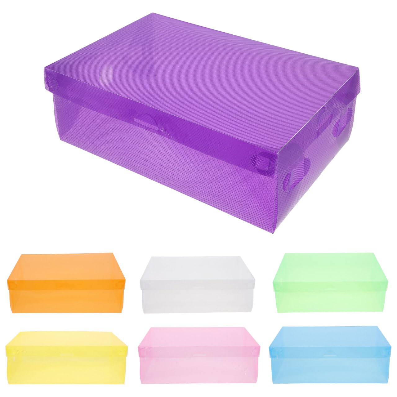 Boîtes à chaussures empilables transparentes Healifty lot de 7 de 28x18x9.5cm