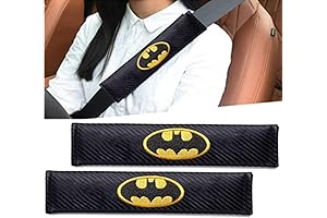 ECOBU Seat Belt Covers: Batman Embroidered Leather Protection