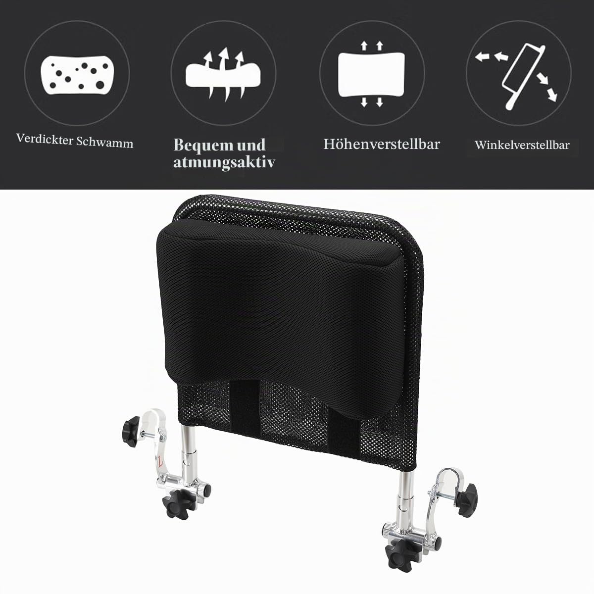 Rollstuhl Kopfstütze, Rückenlehne, Nackenstütze, Einstellbare Rollstuhl Zubehör Kopfstützen Rückenlehne Atmungsaktive Stabile Stütze U Typ Kissen Portable Neck Unterstützung für Reise
