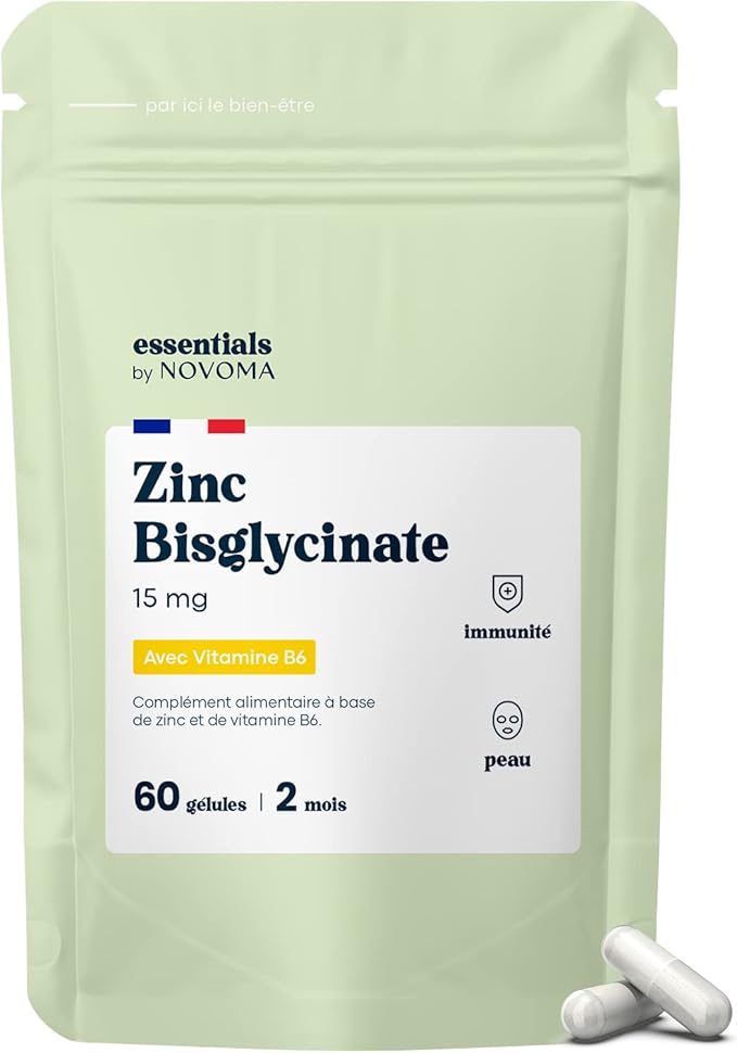 Zinc Bisglycinate + Vitamine B6, Renforce l'Immunité & Combat l’Acné