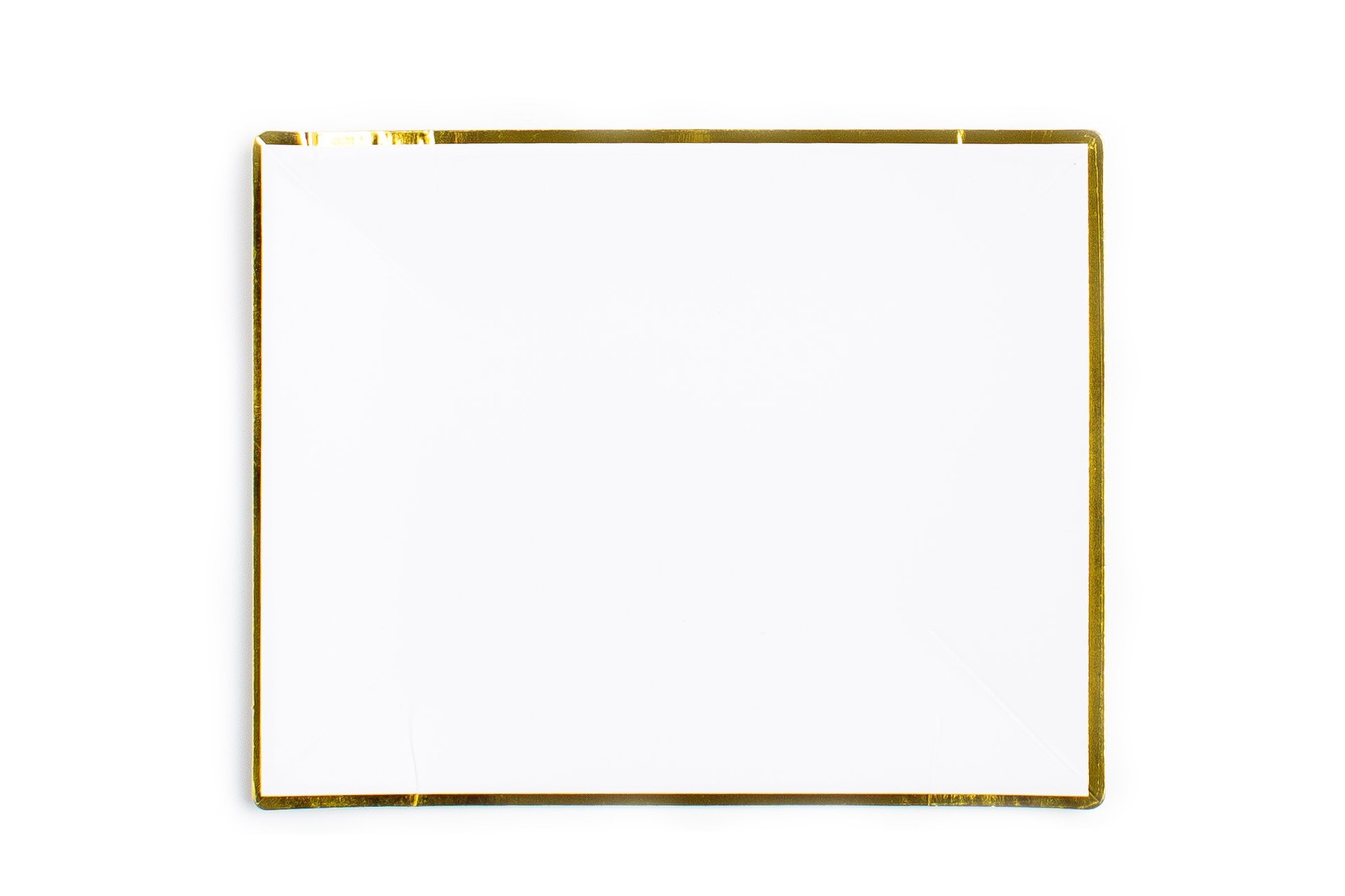 Sugar & Cloth 5.5 Inch Rectangle Dessert Plate, White with Gold Edge, 24 Count