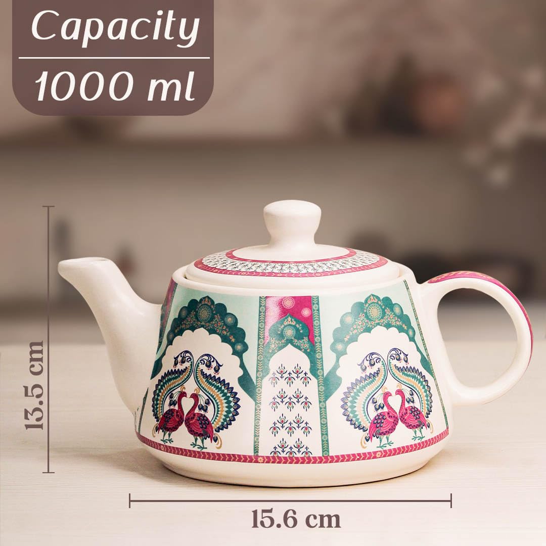 Peagal Ceramic Tea Set - Kettle & 6 Cups -2 Peagal Ceramic Tea Set - Kettle & 6 Cups -2