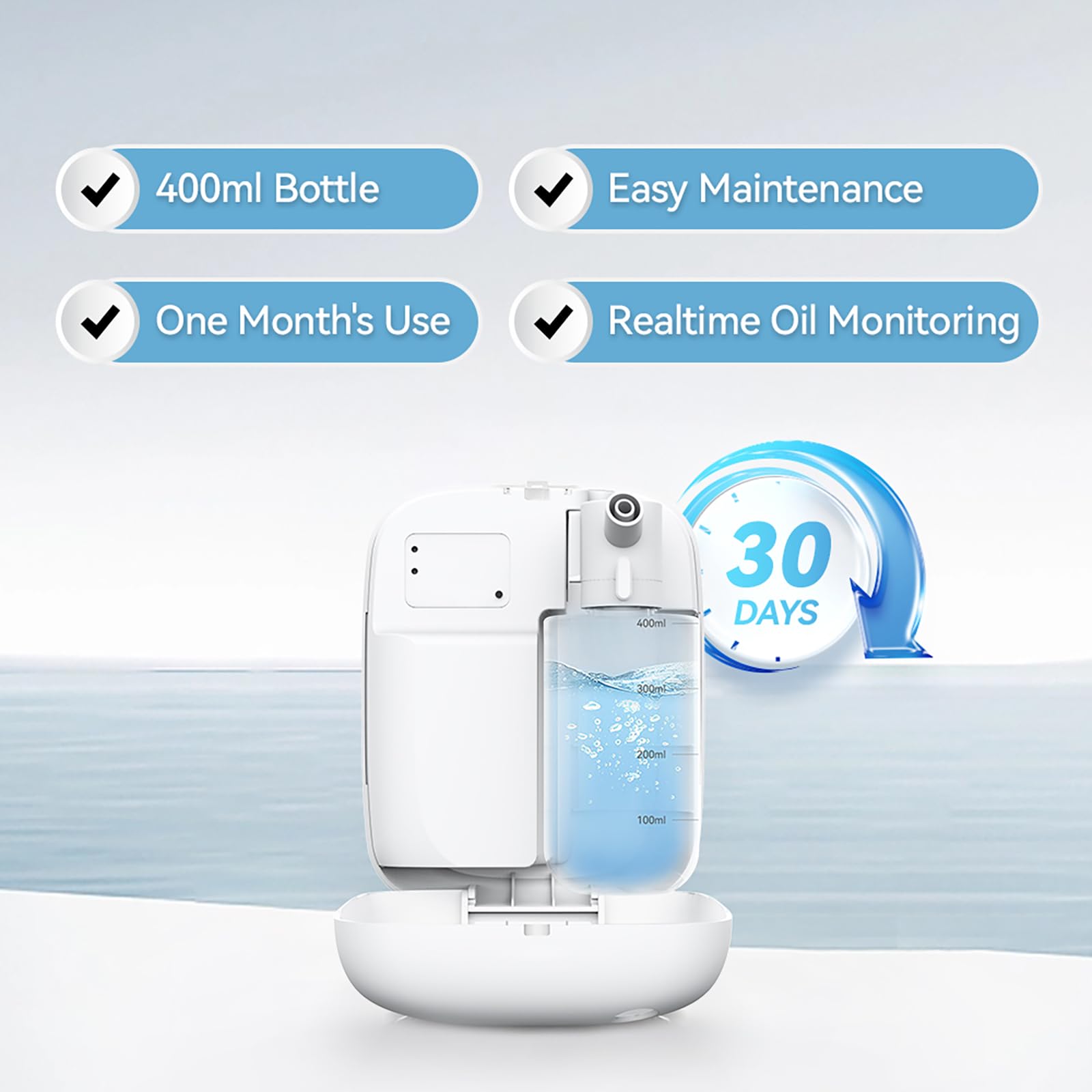 Diffuseur de parfum amélioré, machine à air parfumé pour la maison jusqu'à 2000 m², diffuseur de collection hôtelière 400 ml, diffuseur d'air froid sans eau pour la maison, le bureau