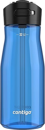 Contigo Ashland 2.0 - Botella de agua a prueba de fugas con cierre de tapa y pajilla en ángulo, apta para lavavajillas, con tapa intercambiable, disponible en Yaxa Peru