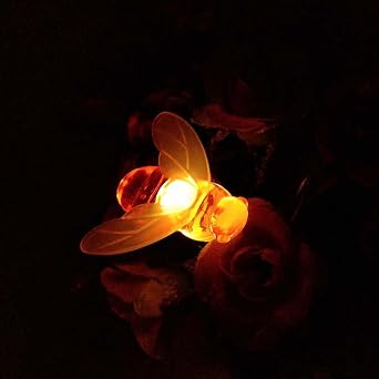 Honeybee Fairy String Lights, 20 LED 7.5Ft Honeybee Battery Power Led String Lights for Party,Wedding,Xmas,Decoration,Gardens,Patios