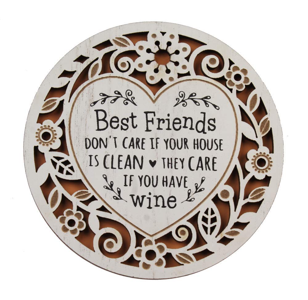 History & Heraldry Woodcuts Sentiment Wooden Coaster Gift Idea Best Friends